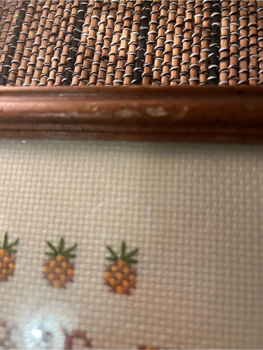 Vintage Cross-Stitch pineapple Wall Art